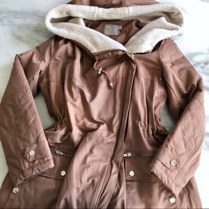 NWOT ASOS Dusty Rose Sherpa Lined Coat